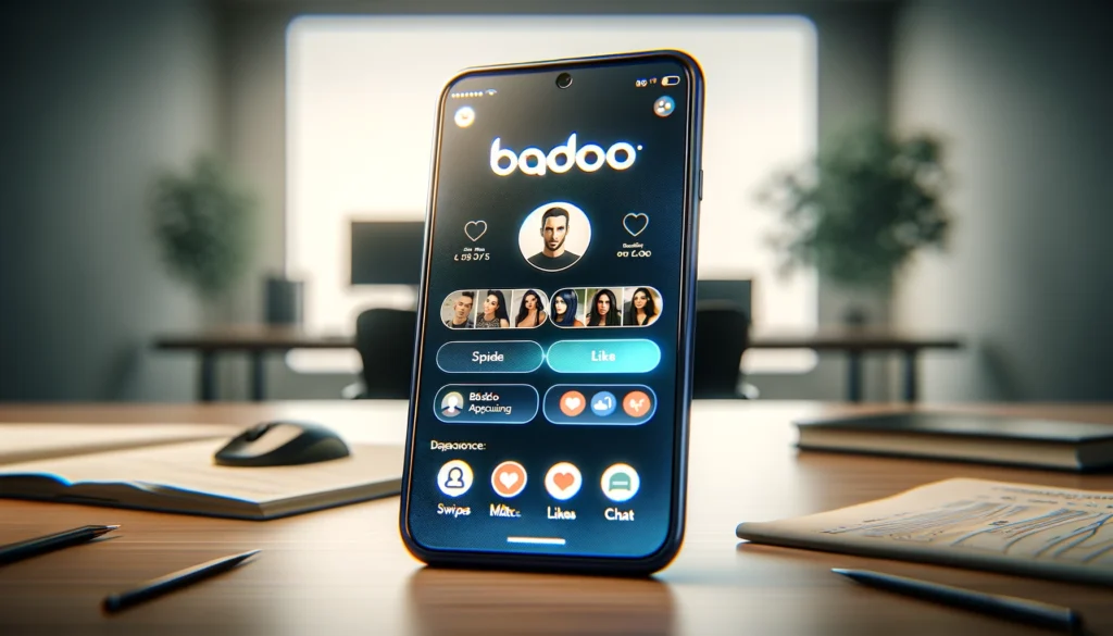 Aplikacja Badoo otwarta na telefonie